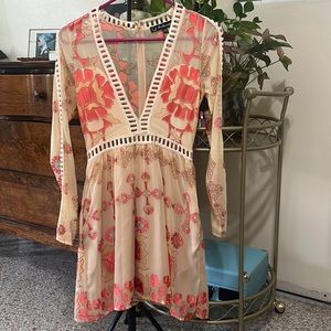 Beautiful nude and coral dress